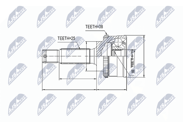 NTY Gelenksatz, Antriebswelle NPZ-HY-512 FüR Hyundai-image