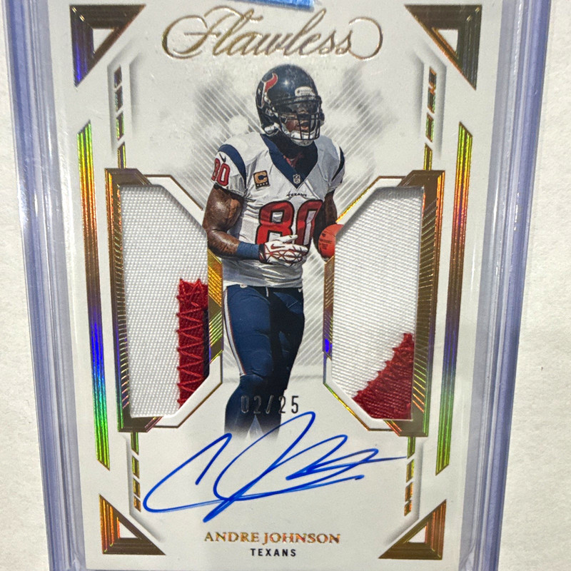 Panini 2023 Flawless Andre Johnson Texans Dual Patch Auto DPA-AJO 02/25 PSA