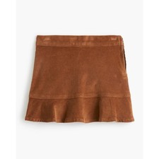 Crewcuts Girls Brown Corduroy Ruffle Skirt Adjustable Waist Size 14 CM491 NWT