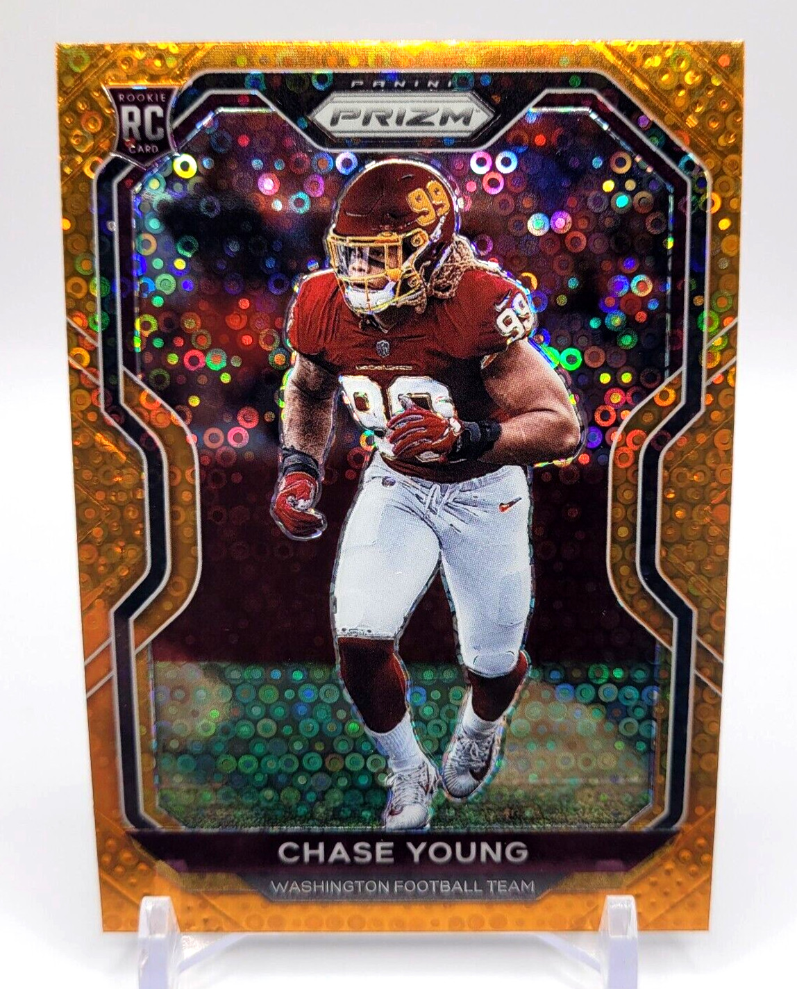 Chase Young 2020 Panini Prizm #383 Orange Disco Rookie RC Football