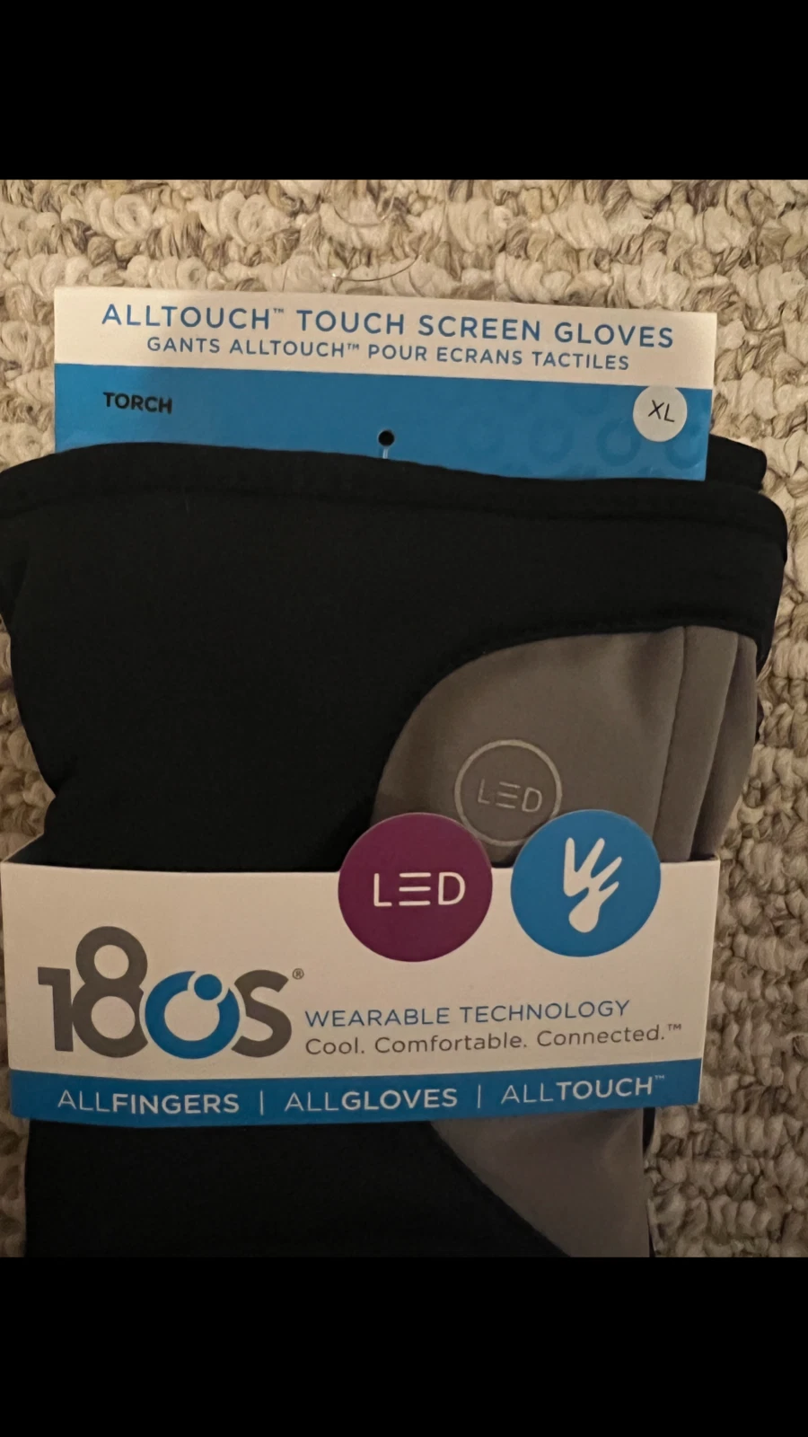 180s Torch LED AllTouch Touch Screen Gloves Gray/Black XL