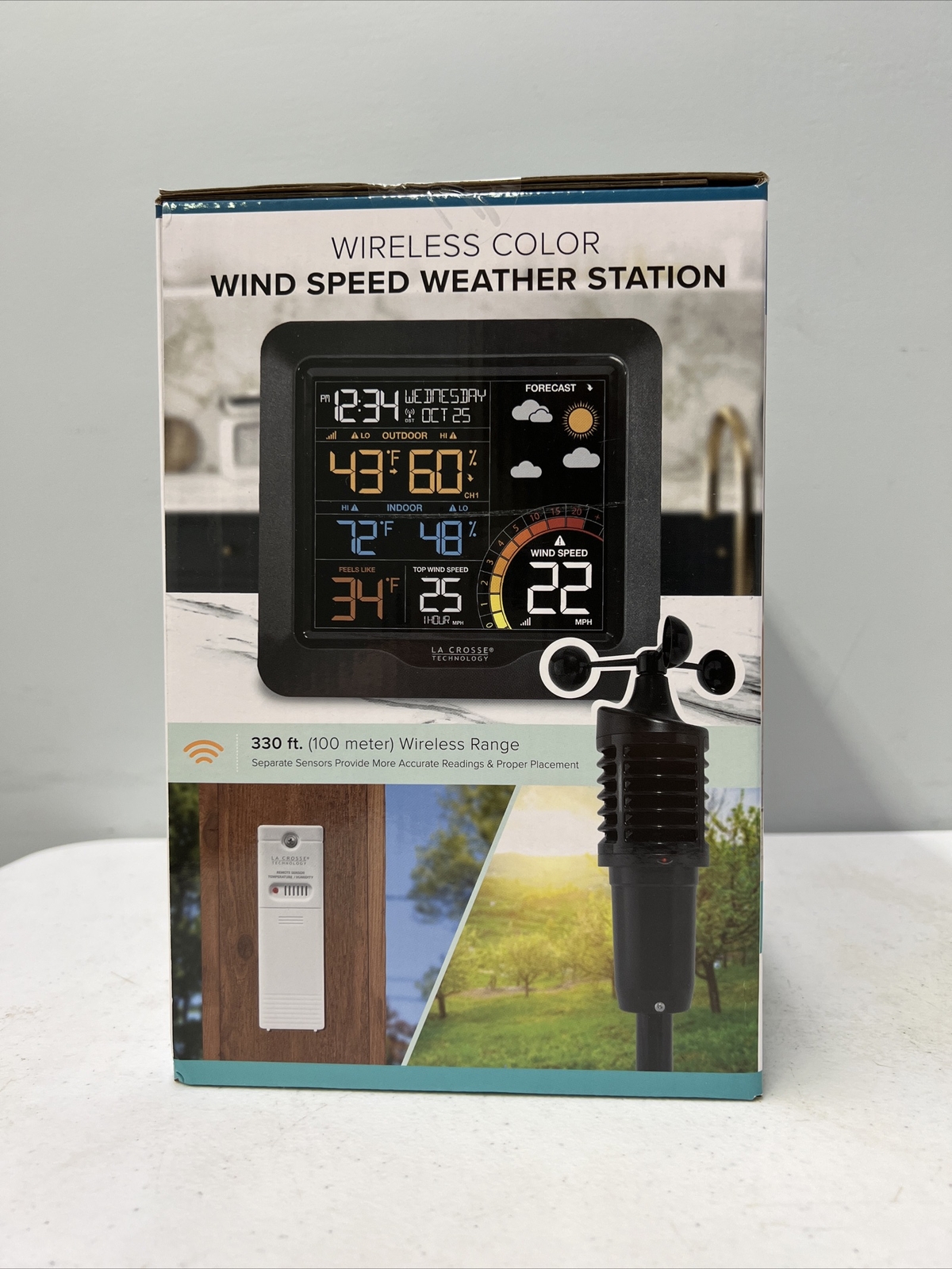 L76225 La Crosse Technology Wireless Color Wind Speed Weather Station New!! 757456080611 eBay