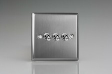 Varilight Classic Brushed Steel Range - Black Inserts & Black Switches