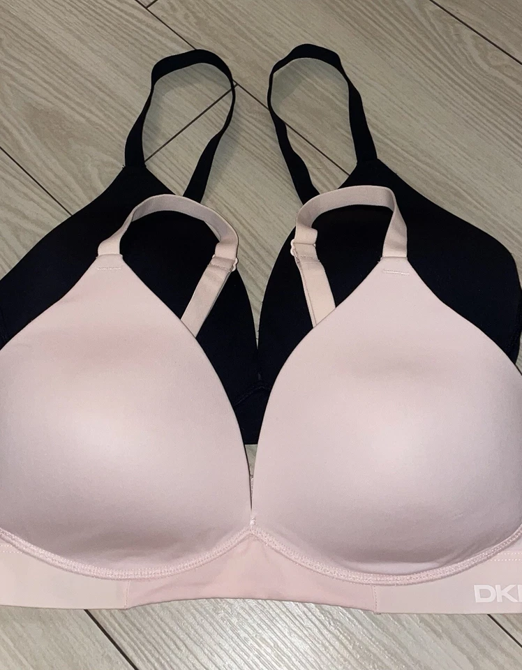 2 sujetadores de microfibra DKNY sin cables ligeramente forrados para mujer M medianos DK7664 Foto 3 de 4