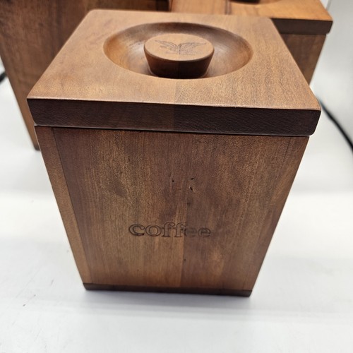 Vintage Retro Mid Century Modern Teak Holz 4 Stück Kanister Set Milbern Taiwan - Bild 8 von 24