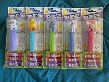 2026 PEZ Easter Complete Set of All 5 Candy Dispenser  s On Cardboard Back  s