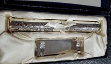 Silver Scroll Baby Birth Certificate Holder  Stand Stephan Ent. Tiny Treasures