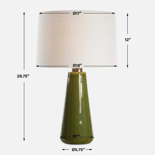 NEW 29" KELLEY MODERN TABLE LAMP CRAFTED CERAMIC MOSS GREEN 30509 - Picture 7 of 7