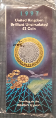 1997 Standing on the Shoulders of Giants BU Two 2 Pound Coin Pack SEALED