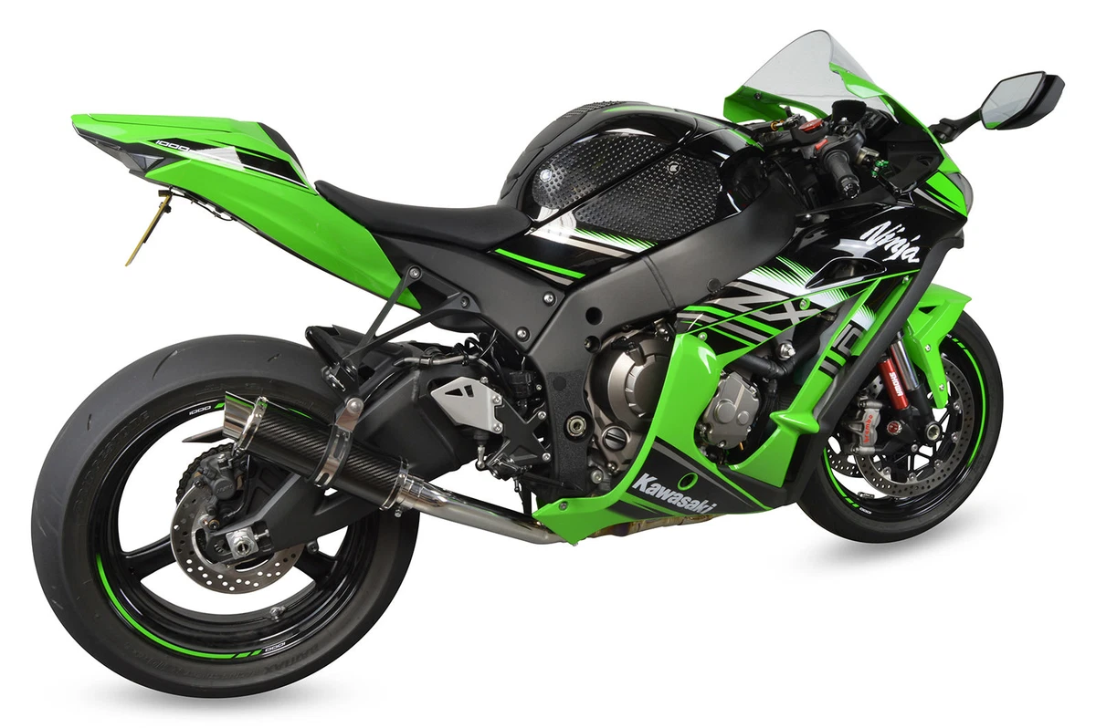 Kawasaki ZX10R Decat Exhaust SP Engineering Carbon Stubby Moto GP