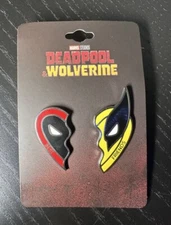 Deadpool and Wolverine Best Friends Heart 2 Enamel Pin Set SalesOne New