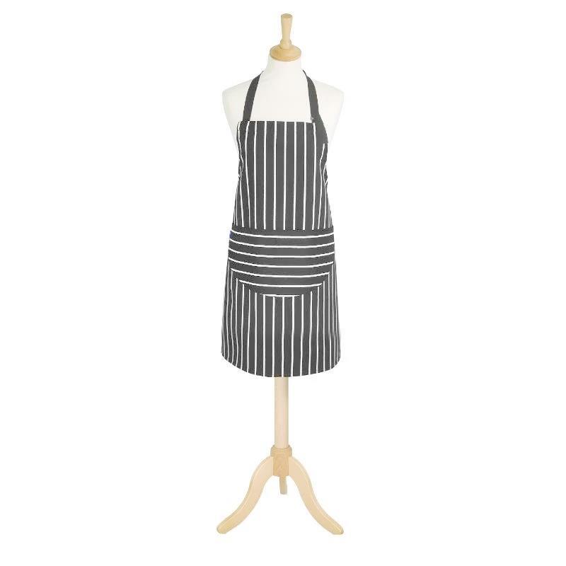 Dexam Butchers Apron Rushbrookes Classic Length Slate Grey Stripe Design