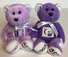 Relay For Life Handmade Limited Edition 2002 Hope Bear And 2003 Bear Cancer ACS