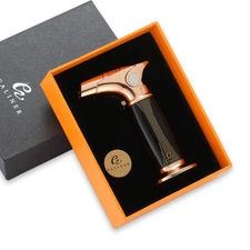 Galiner Metal Cigar Lighter 1 Jet Flame Refillable Gas Torch Lighters Windproof
