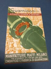 MANIFATTURE MAFFI MILANO CINGHIFICIO GUARNIZIONI CUOIO AMIANTO GOMMA OPUSCOLO