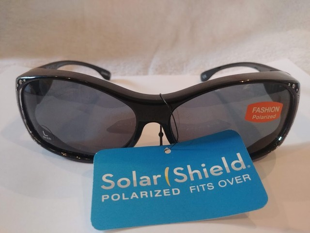 solar shield fits over sunglasses gray
