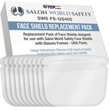 Salon World Safety Face Shield Replacement 10 Pack