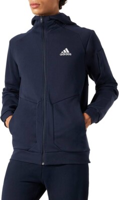 Men's Adidas Ess GAmeday Hoodie Navy Full Zip HE1812 UK