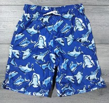 Boys Large 10-12 Place Sport Swim Trunks Swimwear Sharks All Over Unique