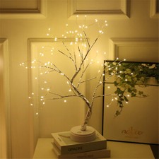 LED Tabletop Bonsai Artificial Tree Lights Lamp DIY Home Decor Gift USB