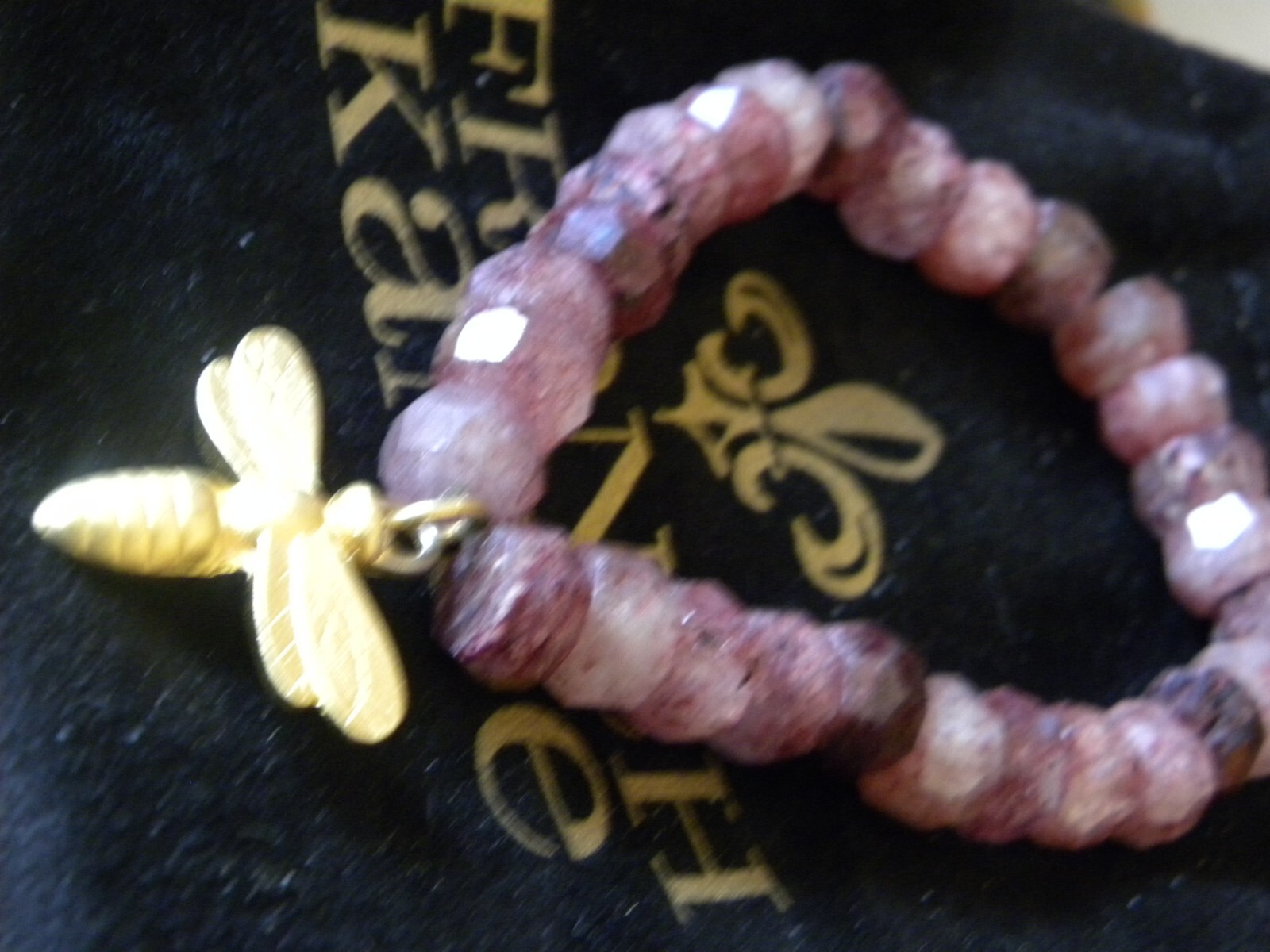 FRENCH KANDE RASPBERRY QUARTZ STRETCH BRACELET W/MEIL PENDANT 132 eBay