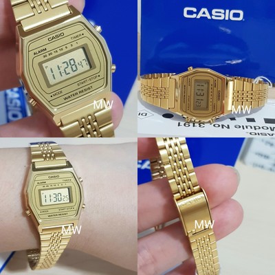casio gold face mini watch