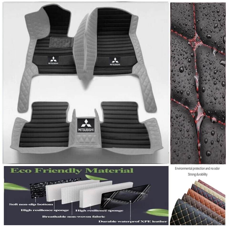 For Mitsubishi All Models Car Floor Mats Luxury Waterproof Carpets Liners Custom Foto 2 de 4