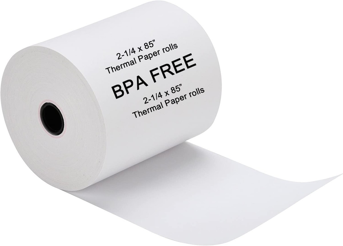 100 Rolls Thermal Paper Roll 2-1/4 X 196 Ft, BPA Free Receipt Paper 2 25 Ft Printer Fits 58mm Mini Pos Square Terminal Credit Card Machines