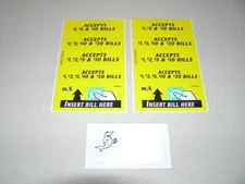 (2) MARS MEI BILL VALIDATOR (4) VFM SERIES DECAL STICKERS $1, $2, $5, $10 & $20