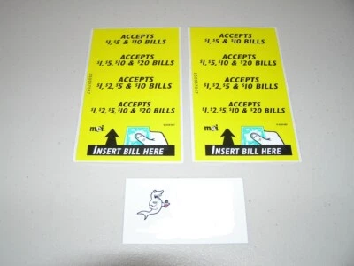 (2) MARS MEI BILL VALIDATOR (4) VFM SERIES DECAL STICKERS $1, $2, $5, $10 & $20