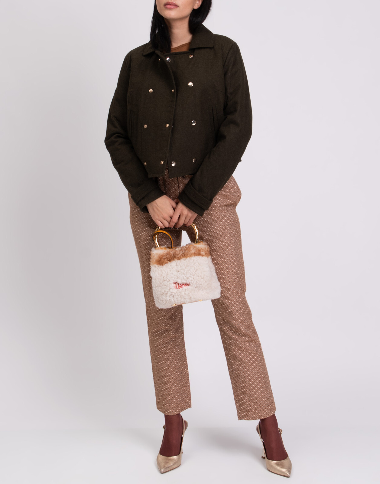 ALTRA Cappotto corto in flanella JOLIE by EDWARD SPIERS taglia IT 40 XS misto lana con colletto