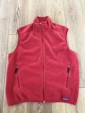 Patagonia Vest Men's Large Red Synchilla Fleece Full Zip Outdoor Made in USA