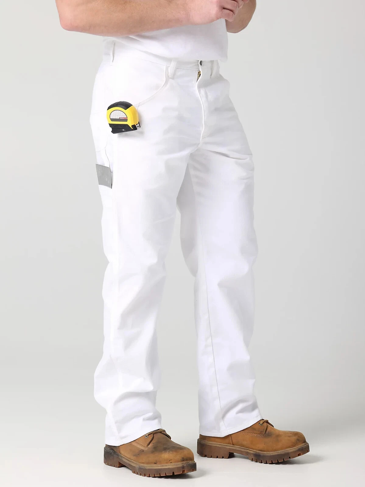 Wrangler Workwear Painters Pant Relaxed Fit White Twill Carpenter Men's Size 44