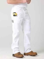 Wrangler Workwear Painters Pant Relaxed Fit White Twill Carpenter Men's Size 44