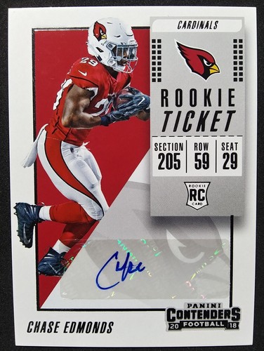 2018 Panini Contenders Rookie Ticket Autograph Variation #280 Chase Edmonds RC - Picture 4 of 5