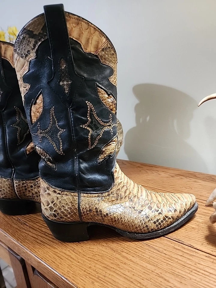 Resistol Ranch Lucchese Ladies Python Snake Skin Leather Boots Size 6.5 R *Read - Image 4 of 4