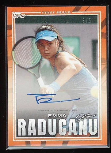 2022 Topps Emma Raducanu First Serve Auto Autograph Orange /5 #10A