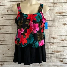 Maxine Tropical Two Piece Swim Tankini Skort Set Size 20W plus. NWT