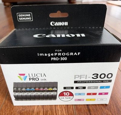 Genuine Canon PFI-300 10 Color Ink Set for imagePROGRAF PRO-300 New Sealed