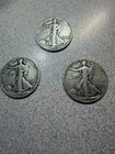 3 - Walking Liberty 90% Silver Half Dollars Ungraded 1934-P 1942-D 1944-P