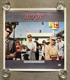 AC/DC Dirty Deeds Done Dirt Cheap PROMO POSTER Atlantic 24x24 | Bon Scott Angus