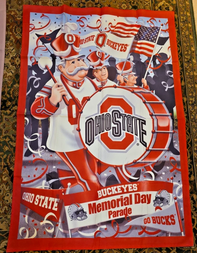 Six Ohio State Buckeyes 28” X 40" Flags * Rare Holidays And Events, Go Buckeyes* - Image 2 of 4