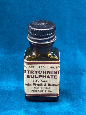 #ad Vintage John Wyeth amp; Brother Empty and Clean Amber Sulfate Medicine Bottle $59.99