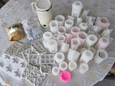 Grosses Konvolut zum Kerzen gie&szlig;en , Silikonformen 53 Teilig, Zum Teil Neu