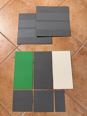 LEGO  Baseplates / Bauplatten Konvolut 8 Stück 32x32 16x32 | Grün/Grau/Weiß
