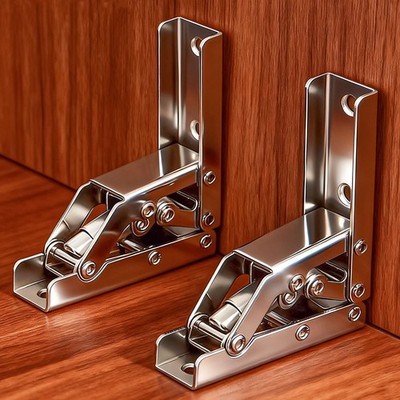 2 Pack Locking Hinge 0°-90°-180°, Folding Table Load 12kg, Stainless Steel 