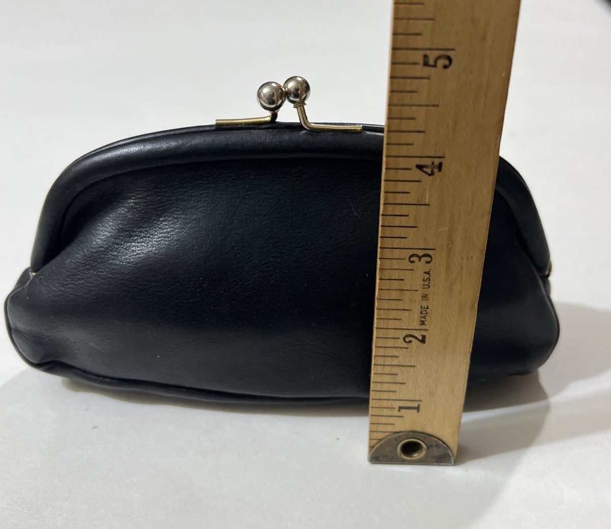 Vintage Coach Kisslock Utility Purse 7160 Black Coin Wallet