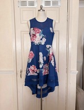 Quiz Hi Low Hem Long Length Evening Dress Royal Blue, Size 12