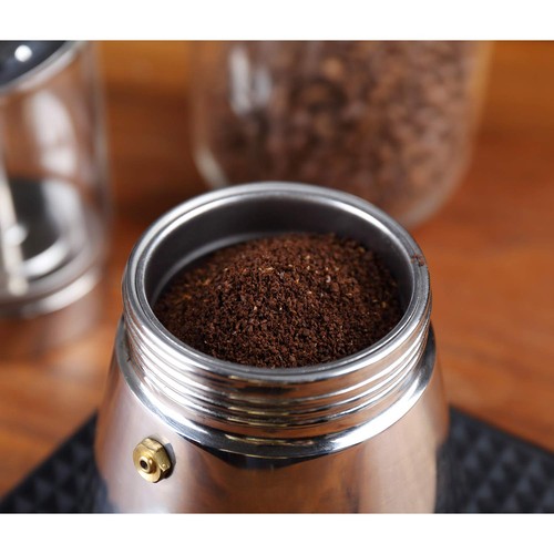Olla espresso moka con tapa de cristal premium - 4/6/9 tazas de acero inoxidable... - Imagen 6 de 9