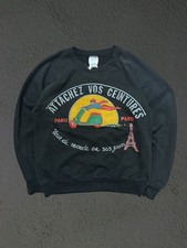 Vtg 80s 90s Paris France Vespa Sweatshirt Sz M Pop Art French Eiffel Tower